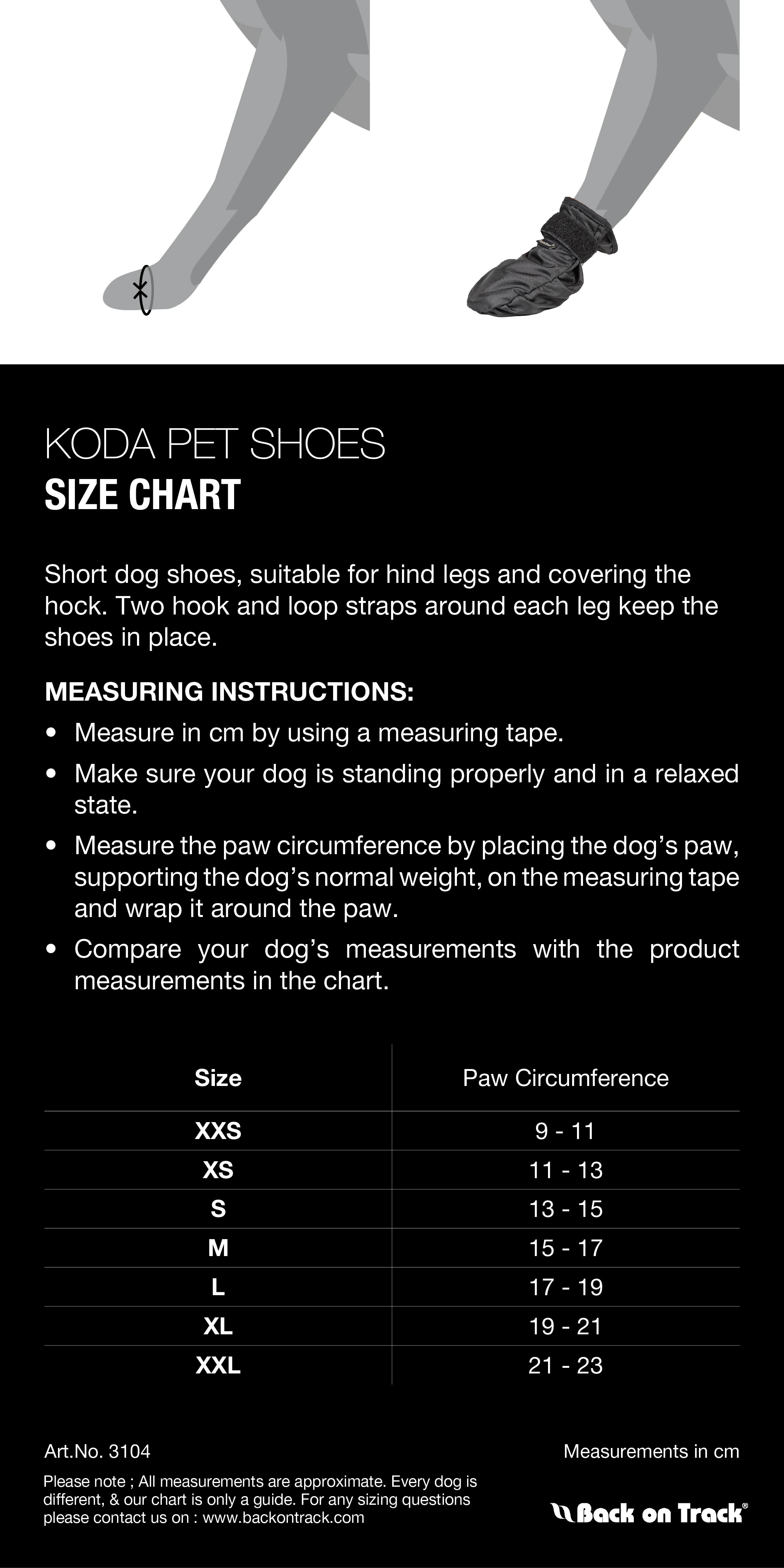 ENG SIZE CHART 3104 KODA TALL